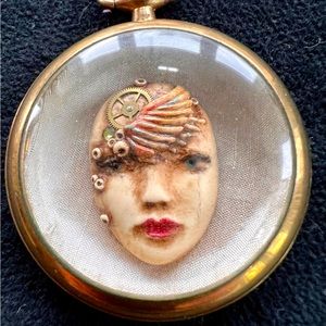 Artisan Pocket-watch Pearl Necklace OOAK